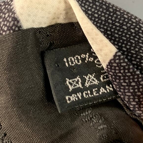 GIORGIO ARMANI One Size Black White Abstract Silk Tie - Picture 7 of 7